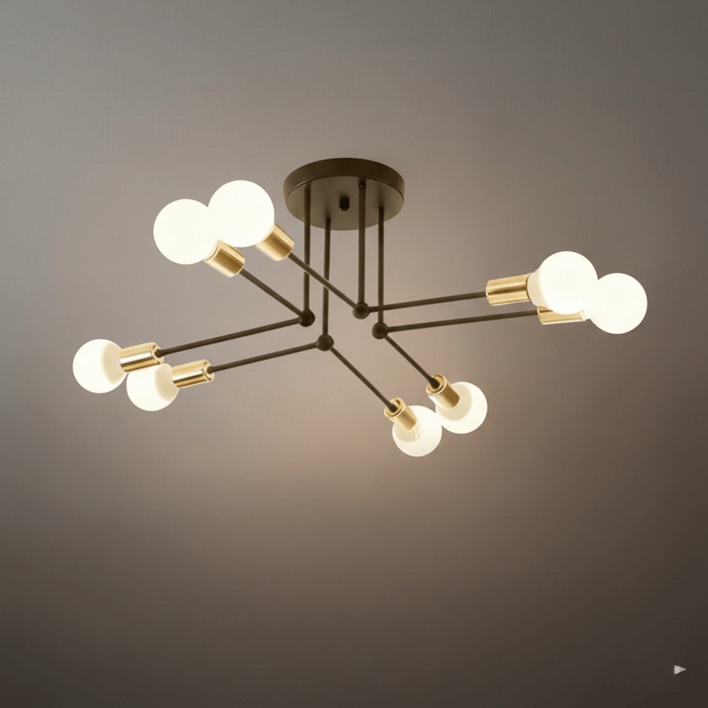 Nebula Royal Gold/Black LED Chandelier – Elegant Lighting for Living Room/Bedroom